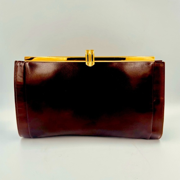 Vintage Margolin Café Leather Clutch ~ Old New Stock - Picture 1 of 9